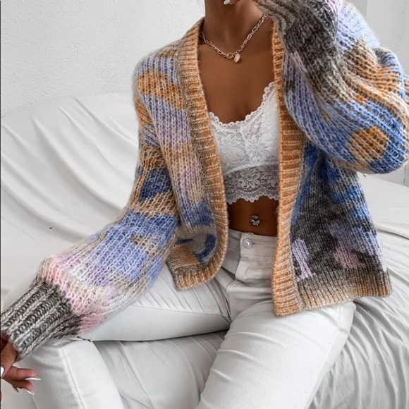 Color block drop shoulder sweater - Picture 2 of 8